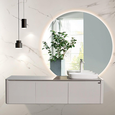 Тумба с раковиной Black&White U915.1600R Blum металлический ящик, керамогранит / раковина (1594x545x400)