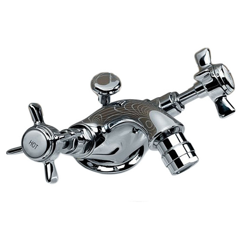 Devon&Devon Devon Coventry Смеситель для биде с донным клапаном, жёсткая (трубка) подводка воды, цвет хром, MARF25CR