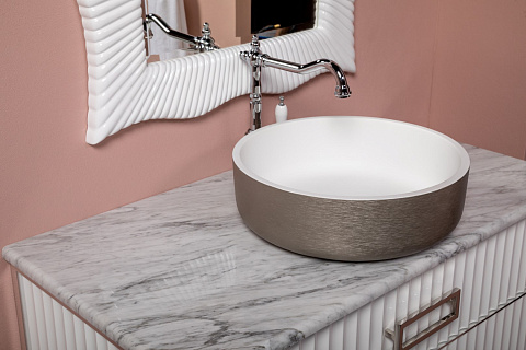 Раковина Boheme LV204 Corian серебро 41,5*14см 819-SL