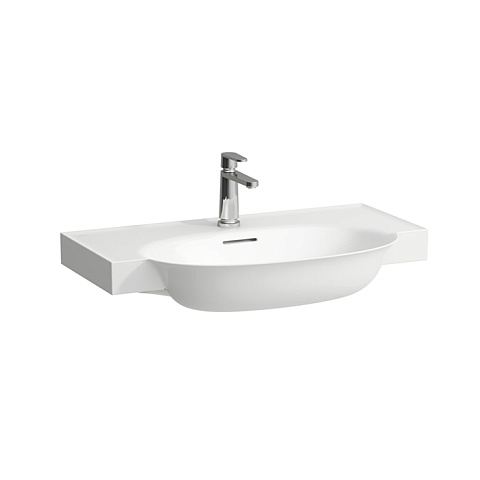 Laufen New Classic Раковина накладная овальная 800х480х75 мм, без отв под смеситель,с переливом, цвет белый матовый, 8.1385.5.757.109.1