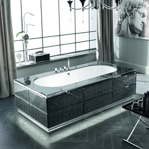 VITAGE milldue edition Hilton Топ стеклянный для ванны 2005х1005х12 мм., отделка стекло Alligator silver, 1809.73