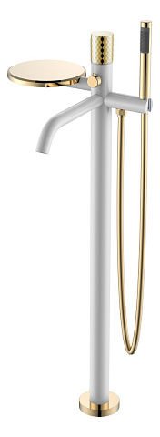 Смеситель Boheme STICK напольный WHITE DIAMOND GOLD 129-WG