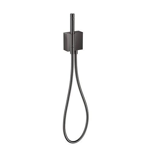 Axor AX Edge Ручной душ 2jet с держателем, шлангом 1,25м и обр.клапаном, алмазн. огранка, цвет: полир. черный, 46521330