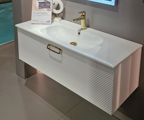 Тумба Armadi Art Linea 120 белая + Золото 842-120-WG
