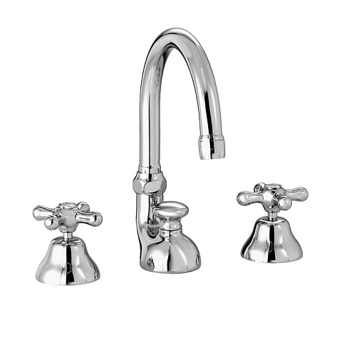 Stella Roma Смеситель для раковины на 3 отверстия 3225TC, с донным клапаном, цвет: хром, RM 00016 CR00