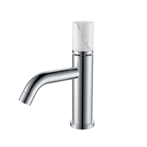Смеситель Boheme STICK для умыв. низ. CHROME MRAMOR WHITE (комплект) 121-CR-MR-W