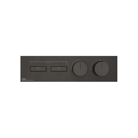 Gessi Hi-Fi Термостат для душа, с включением до 2 источников одновременно (внешняя часть), цвет: Black Metal Brushed PVD, 63012#707