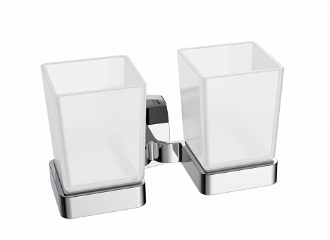 Стакан двойной подвесной CeramaLux Cube 12603, хром