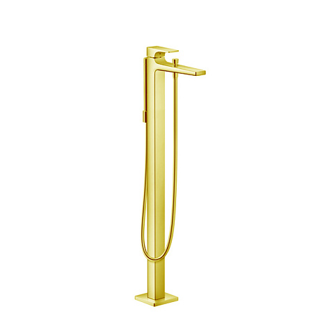 Hansgrohe HG Metropol Смеситель для ванны, на 1 отв, напольный, с ручным душем, излив 235мм, цвет: золото (без встройки), 32532990