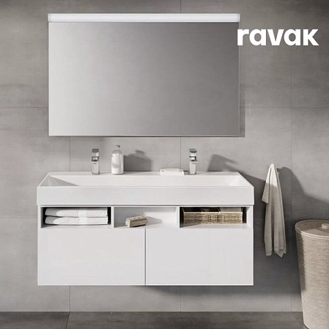 Сет-набор мебели RAVAK Natural 1200 белый (зеркало + раковина + тумба)