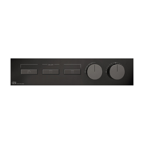 Gessi Hi-Fi Термостат для душа, с включением до 3 источников одновременно (внешняя часть), цвет: Black Metal PVD, 63014#706