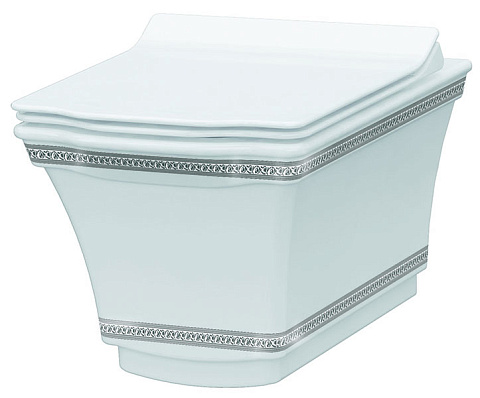 Подвесной Унитаз с узором Boheme Hermitage CHROME 951-CR
