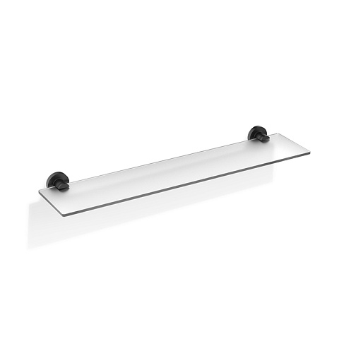 Decor Walther Basic GLA60 Полка стеклянная 60x14см, цвет: черный матовый, 0531660