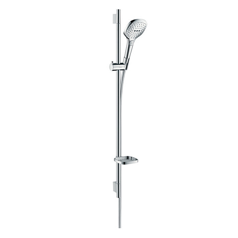 Hansgrohe HG Raindance Select E Душевой набор: штанга 900mm, ручной душ 120, 3jet (Rain, RainAir, WhirlAir), EcoSmart, мыльница, шланг, цвет: хром, 26623000