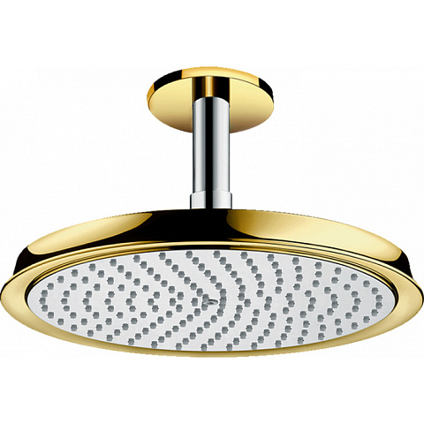Hansgrohe HG Raindance Classic Air Верхний душ 1jet (RainAir), d240мм, с потолочным держателем 100 мм, G1/2, цвет: хром/золото, 27405090