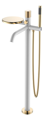 Смеситель Boheme STICK напольный WHITE DIAMOND GOLD 129-WG.2
