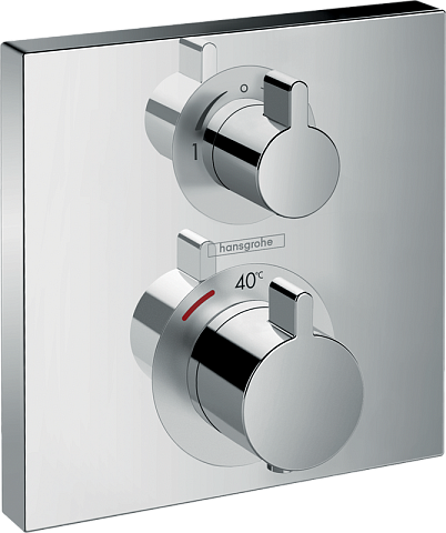 Термостат, Hansgrohe Ecostat Square скрытого монтажа, для 2 потребителей, хром 15714000