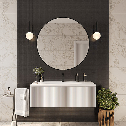 TW collection TW Shape комплект мебели, база с раковиной Kerasan 548001*1, 122х52см, с 1-м выдвиж. ящиком с механизмом push to open, цвет: белый матовый RAL9003, SHAP120-B+548001*1