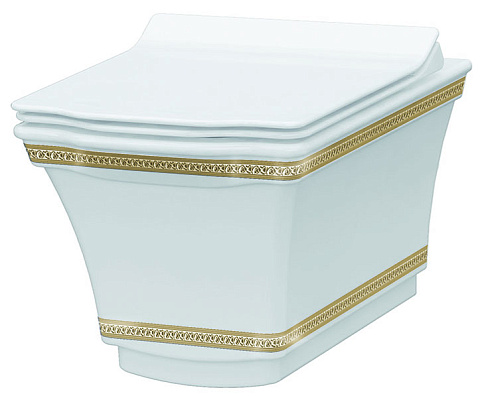 Подвесной Унитаз с узором Boheme Hermitage GOLD 951-G