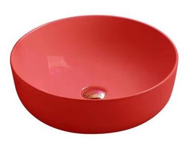Раковина керамическая красная матовая (накладная) SantiLine SL-1054MR