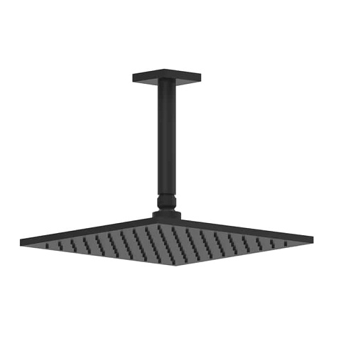 GESSI Rilievo Потолочная душевая головка на 1/2" 250x250 мм, длина изгот. под заказ (105 - 1855 мм), цвет: nero XL, 59159#299