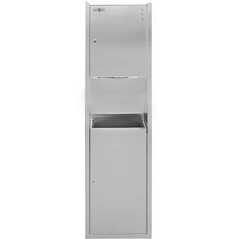 Встраиваемая система (диспенсер бум. полотенец, бак для мусора) NOFER COMPACT 12020.S матовый