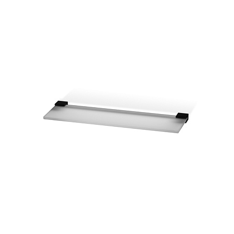 Decor Walther Corner GLA40 Полочка стеклянная 40x12см, цвет: черный матовый, 0560960