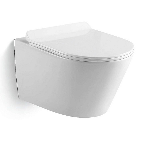 Подвесной унитаз Black&White W-703 Rimless / UF seat cover / Fixing screw (480x370x370)
