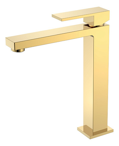 Смеситель для умывальника высокий Boheme Qubic Shine Gold 472-G