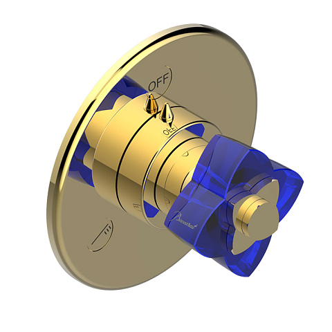 THG PETALE DE CRISTAL BLEU Переключатель встраиваемый, внешняя часть, цвет хром, U6B-F01-48M2SB