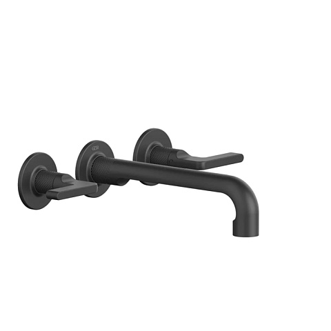 GESSI INCISO Встраиваемый смеситель для раковины на 3 отверстия с изливом 210-190мм (внешние части), цвет: nero XL, 58090#299