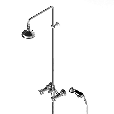 Stella Roma Душевой комплект 3284/301/314A-140: смеситель, штанга+ручной+верхний душ 140мм, цвет: хром, RM 02511 CR00