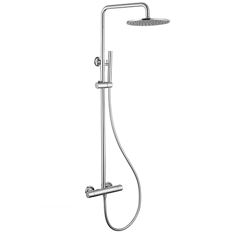 Душевая стойка ABBER Wasser Kreis AF8160L с термостатом без излива, хром