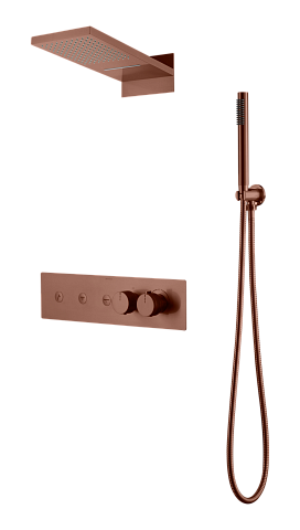 Встроенная душевая система Boheme FUSION с термостатом, трехпозиционная BRUSHED BRONZE 131-BRB