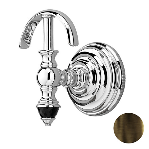 Devon&Devon Devon Black Diamond Крючок вешалка, декоративные элементы черного цвета ,цвет крючка бронза, BLKD522BR