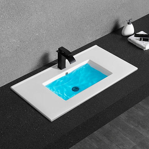 Раковина встраиваемая CeramaLux YJ803-90 915×390 мм, белый