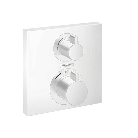 Hansgrohe HG Ecostat Square Встраиваемый термостат для душа, 2 источника (внешняя часть), цвет: белый матовый, 15714700