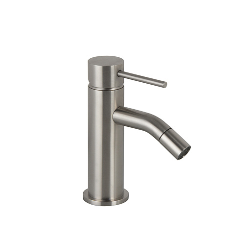 Fima Carlo Frattini FIMA|Carlo Frattini Spillo Steel Смеситель для биде, на 1 отверстие, с донным клапаном click-clack, цвет INOX, F3072INOX