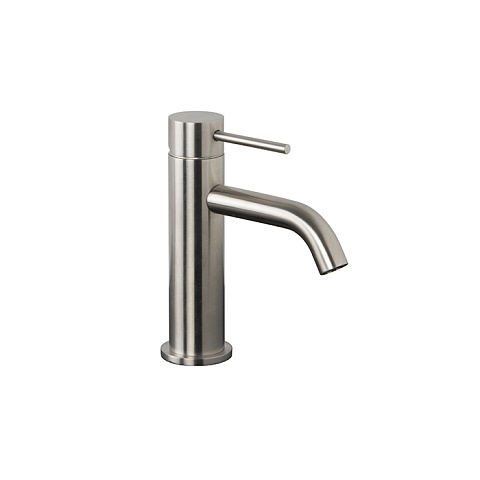 Fima Carlo Frattini FIMA|Carlo Frattini Spillo Steel Смеситель для раковины, на 1 отверстие, с донным клапаном click-clack, цвет INOX, F3071INOX