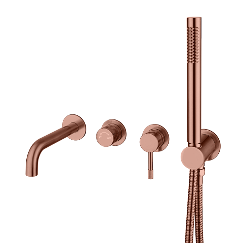 Смеситель встроенный + ручной душ + излив Boheme Uno Copper Brushed 464-3-CB