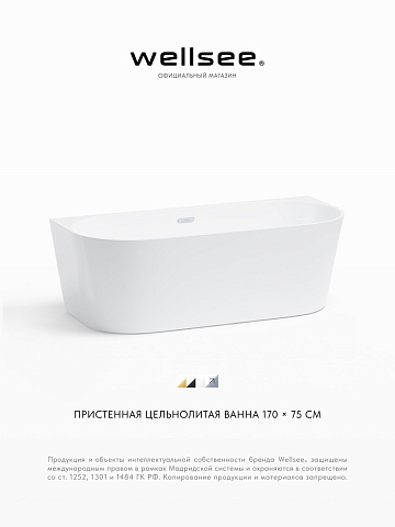 Акционный набор 2 в 1 Wellsee Excellence Pro акриловая ванна пристенная 170x75 с сифоном 28760301R