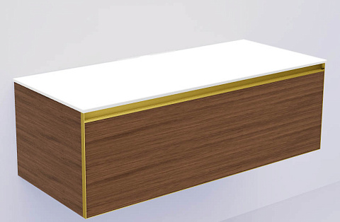 Armadi Art QUATRO 1 120CM тумба BILBAO профиль MATT GOLD + внутр. подсв. 790-M1-120-B-MG-LED