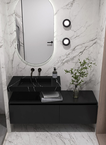 Столешница моноблок Boheme FLAT NERO MARQUINA (810*452*80) 859-080-NM