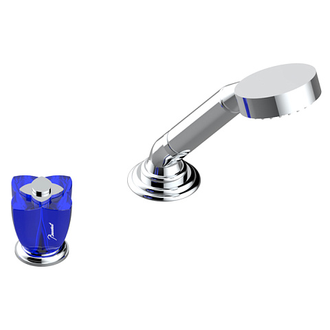 THG PETALE DE CRISTAL BLEU Смеситель на борт ванны на 2 отверстия, прогрессивный, без излива, цвет хром, U6B-A02-6532/60A