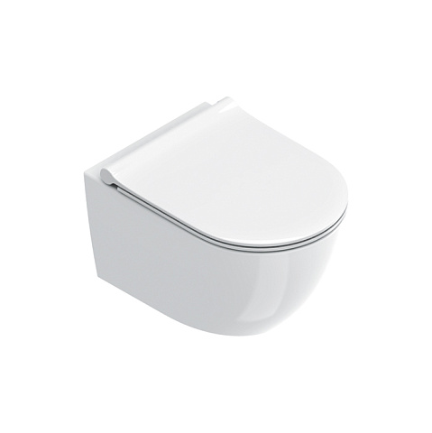 Catalano SFERA Унитаз подвесной 50x35, безободковый, смыв Tornado, покрытие Cataglaze+, 4.5л, без крепежа, цвет белый глянцевый (NEW 2026), 0511700001