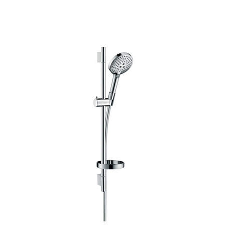 Hansgrohe HG Raindance Select S Душевой набор: штанга 650mm, ручной душ 120, 3jet (Rain, RainAir, WhirlAir), EcoSmart, мыльница, шланг, цвет: хром, 26632000
