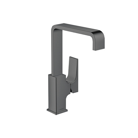 Hansgrohe HG Metropol Смеситель для раковины 230, на 1 отв, с донным клапаном, излив 165мм, цвет: шлифованный черный хром, 32511340