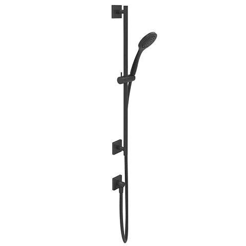 GESSI Rilievo Штанга в комплекте с душевой лейкой, шланг 1,50 м, вывод воды из стены, цвет: nero XL, 59242#299