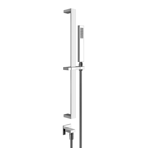 Gessi Rettangolo Душевая стойка с ручным душем и выводом воды из стены, цвет: хром, 20142#031