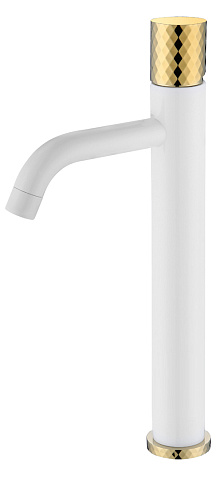 Смеситель Boheme STICK для умыв. выс. WHITE DIAMOND GOLD (комплект) 122-WG